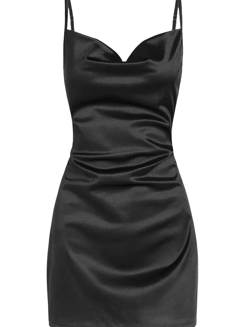 Satin Finish Bodycon Mini Dress