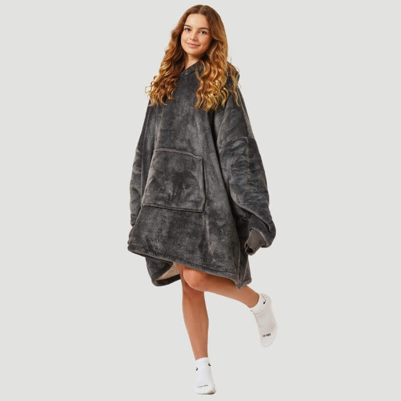 Women's large size warm flannel hooded pajamas