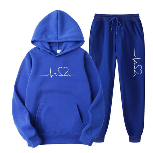 Two-Piece Relaxed Fit Cotton Blend Tracksuit Set 