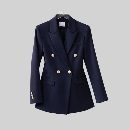 Tailored Slim Fit Double-Breasted Blazer Jacket