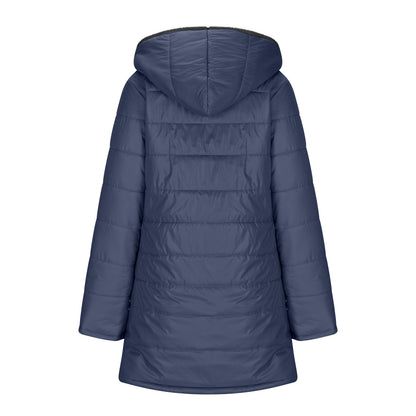 Women's padded jacket with warm plush lining with hood