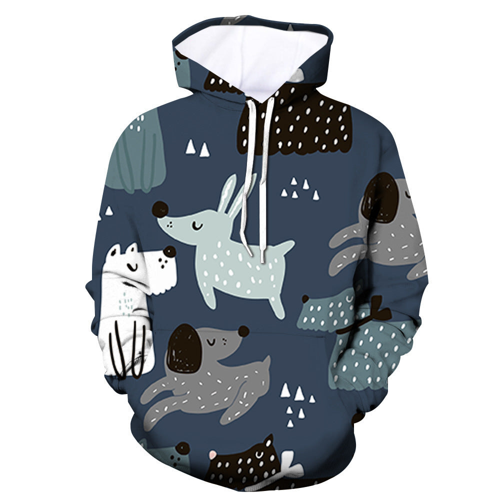 Women's dog print pullover hoodie