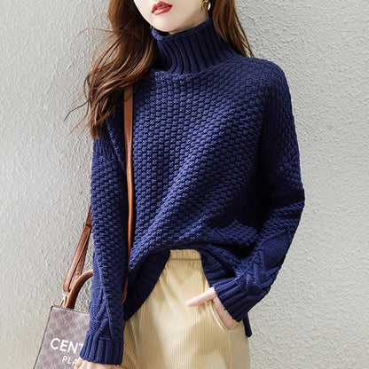 Women's turtleneck knit sweater