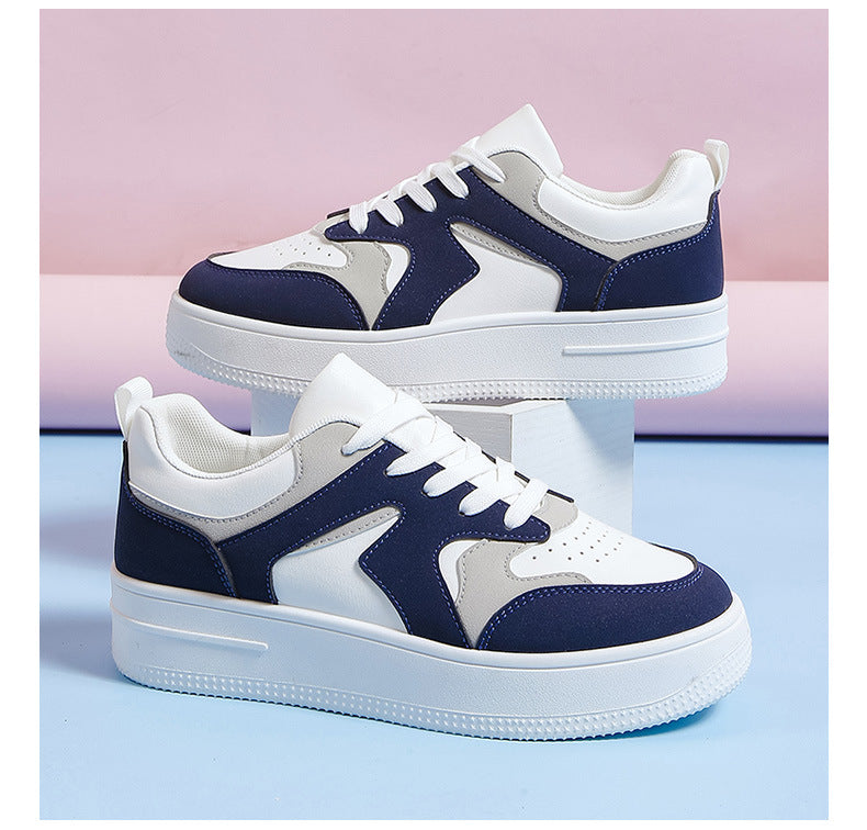 Cushioned Breathable Lace-Up Platform Sneakers