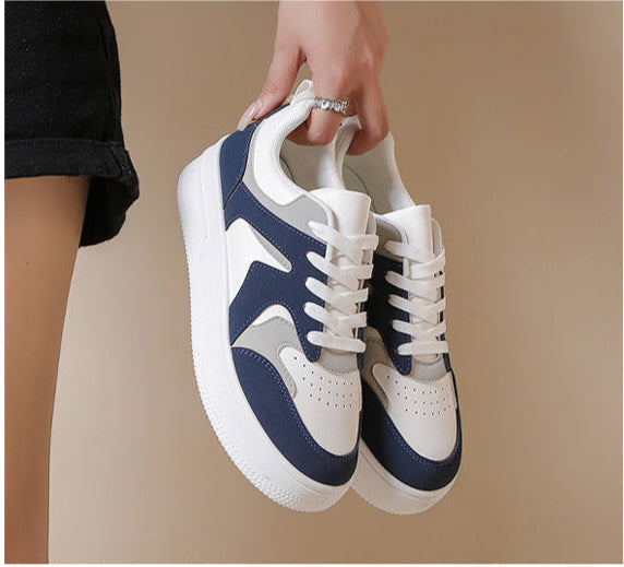 Cushioned Breathable Lace-Up Platform Sneakers