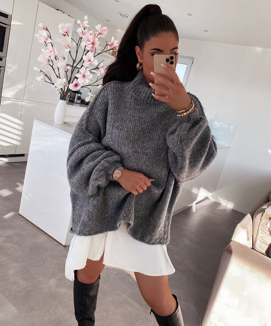 Dark Gray Pullover Sweater