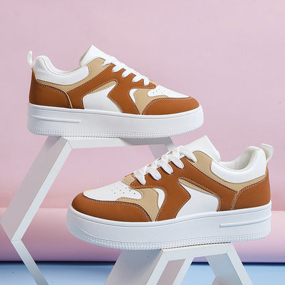 Women's Platform Sneakers - Cushioned Insole - Breathable Design - Lace-Up Casual Wear