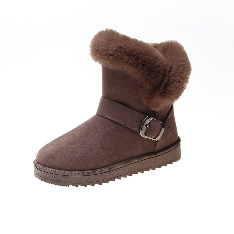 Fur-lined winter ankle boots for women