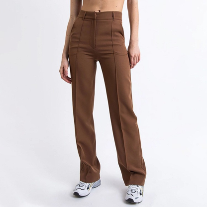 Women's slim fit straight pants with design splicing