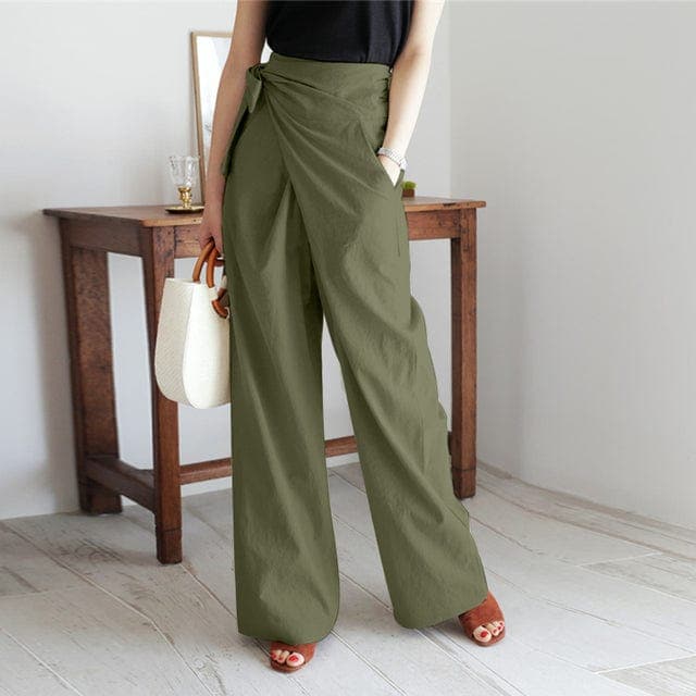 Elegant High Waisted Wrap Pants