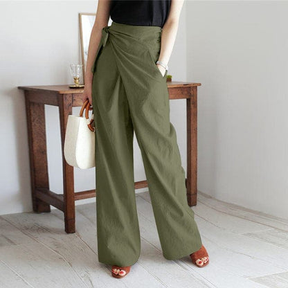 Women's classy elegant high waisted wrap pants