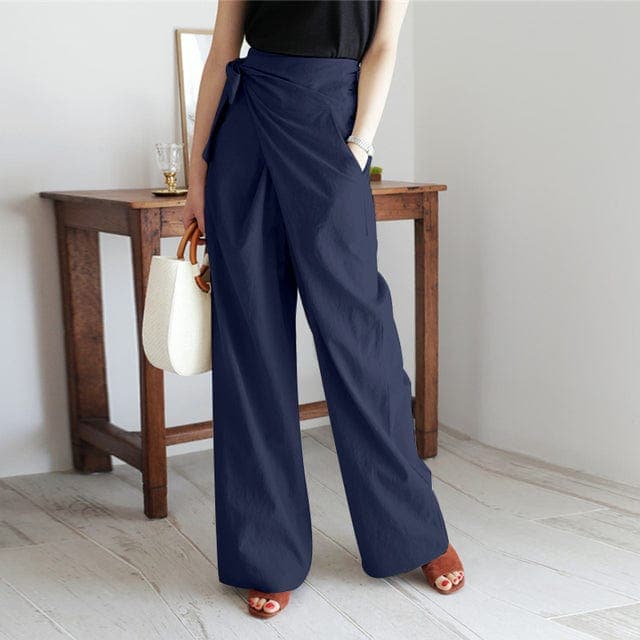 Elegant High Waisted Wrap Pants