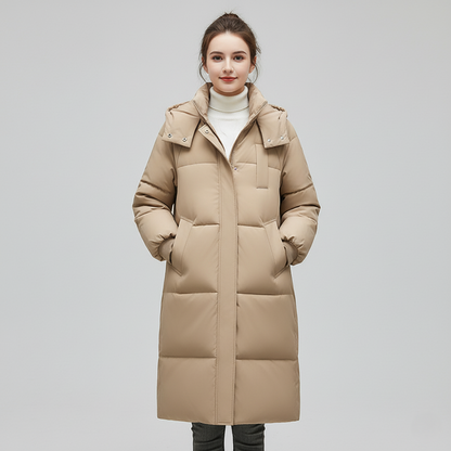 Women's Coat - Long Puffer Jacket - Hooded - Winter Outerwear