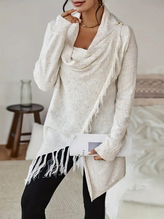 Slim Diagonal Style Fashion Coat Sweater
