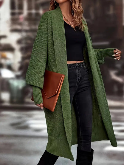 Women's long knitted cardigan