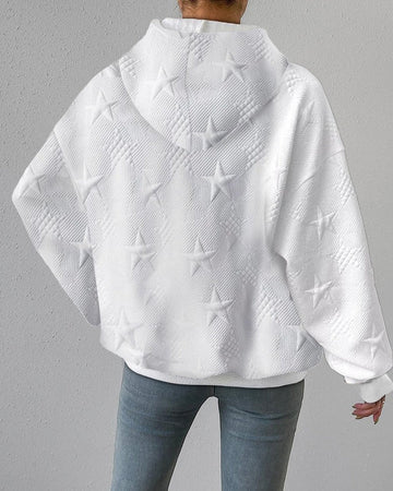 Women's casual jacquard star sweatshirt