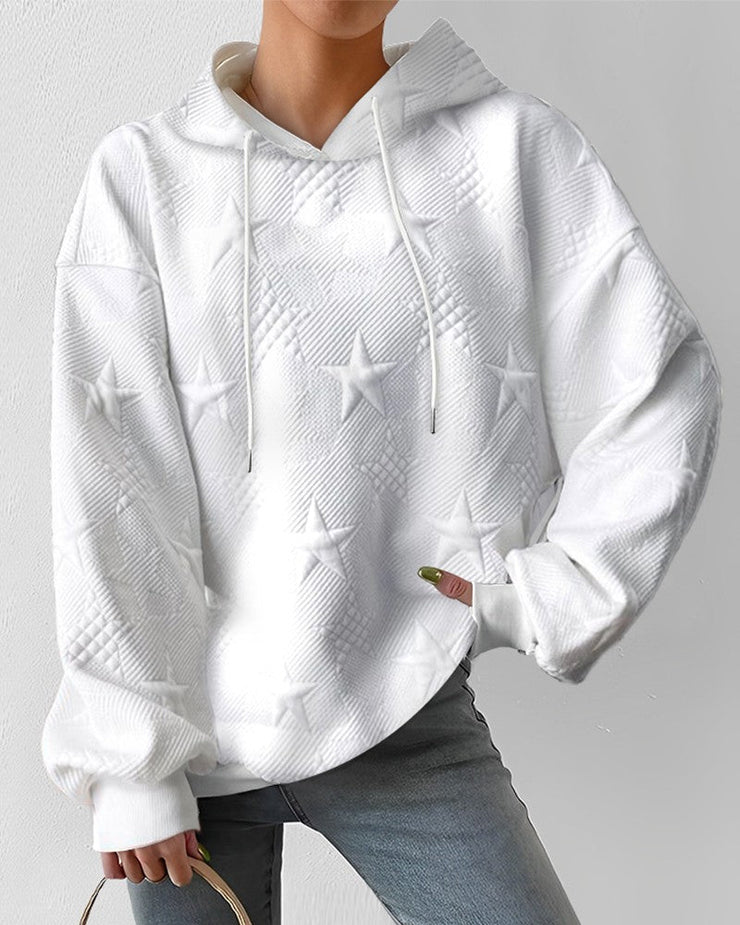 Women's casual jacquard star sweatshirt