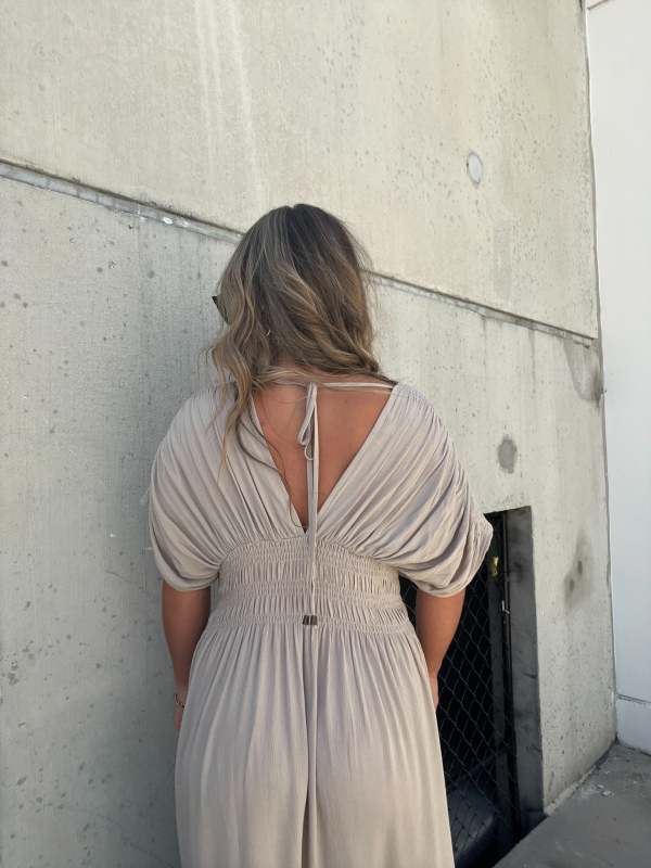 Flowing Fit V-Neck Maxi Dress