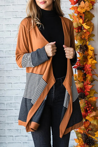 Women's striped knitted cardigan