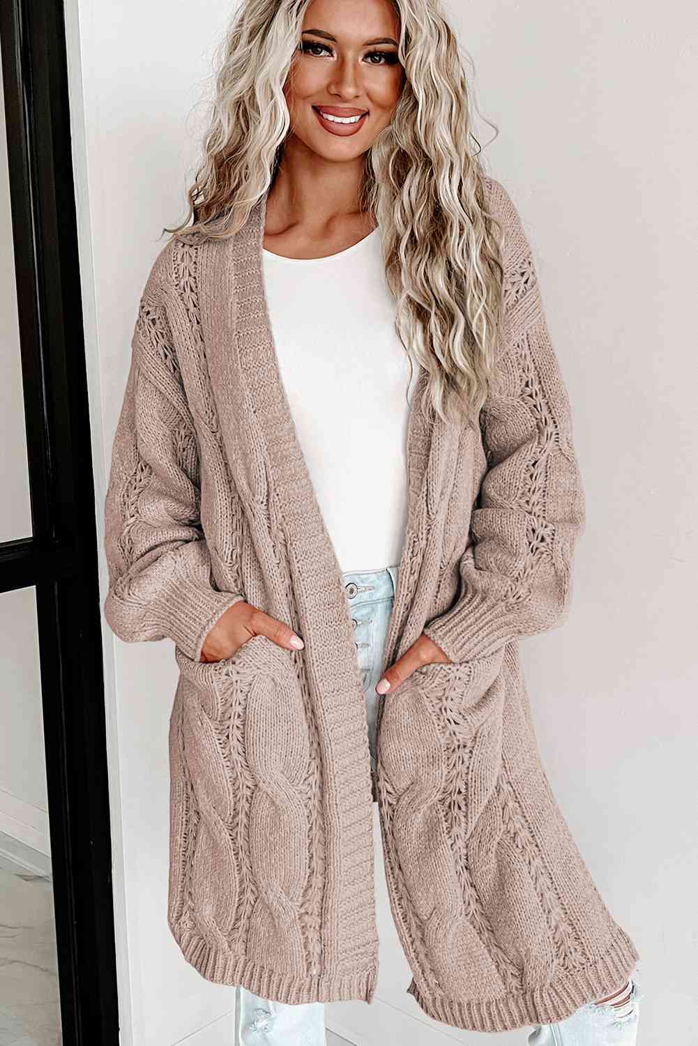 Tamara - cable-knit dropped shoulder cardigan