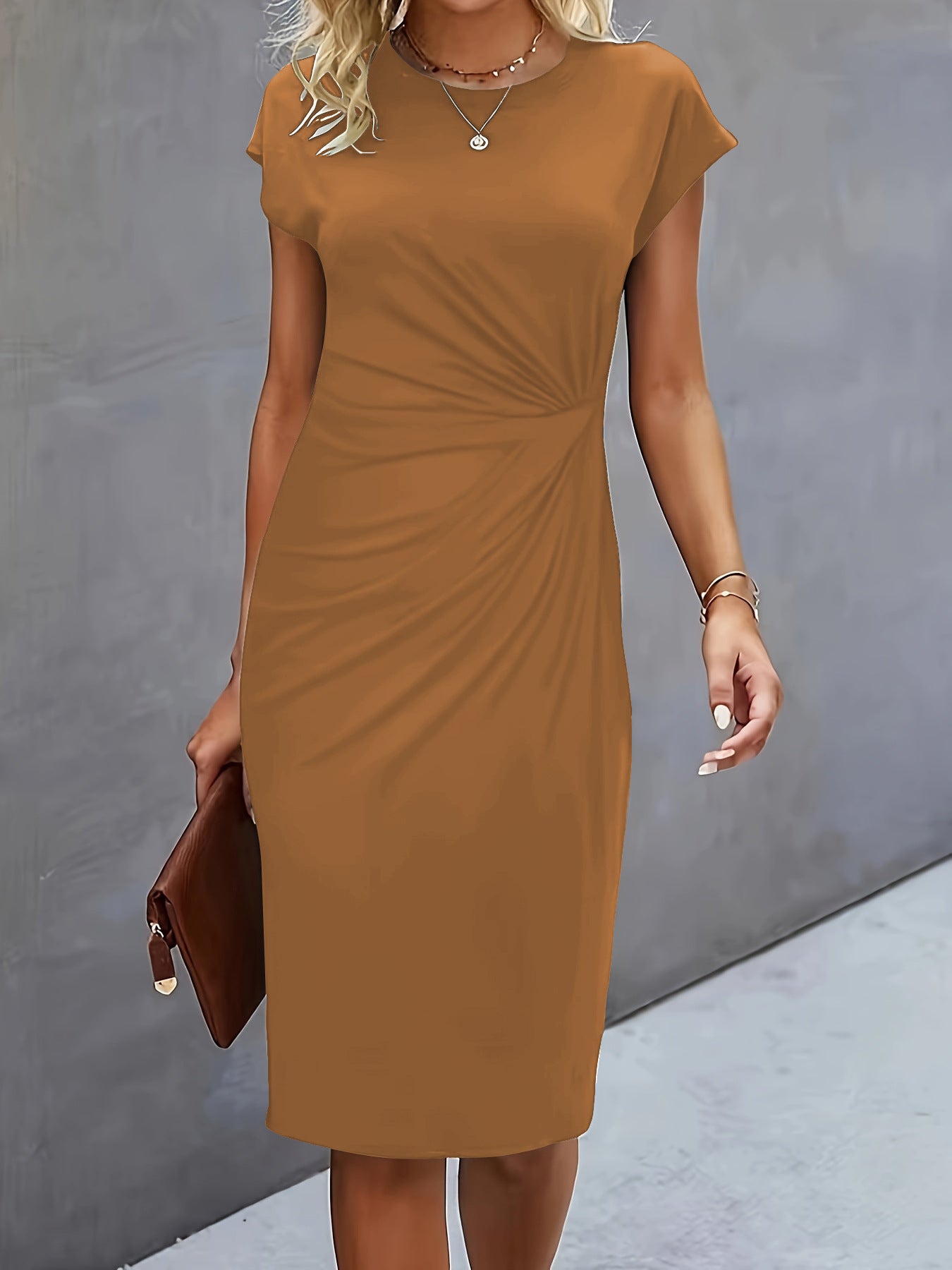 Slim Fit Side Knot Bodycon Dress