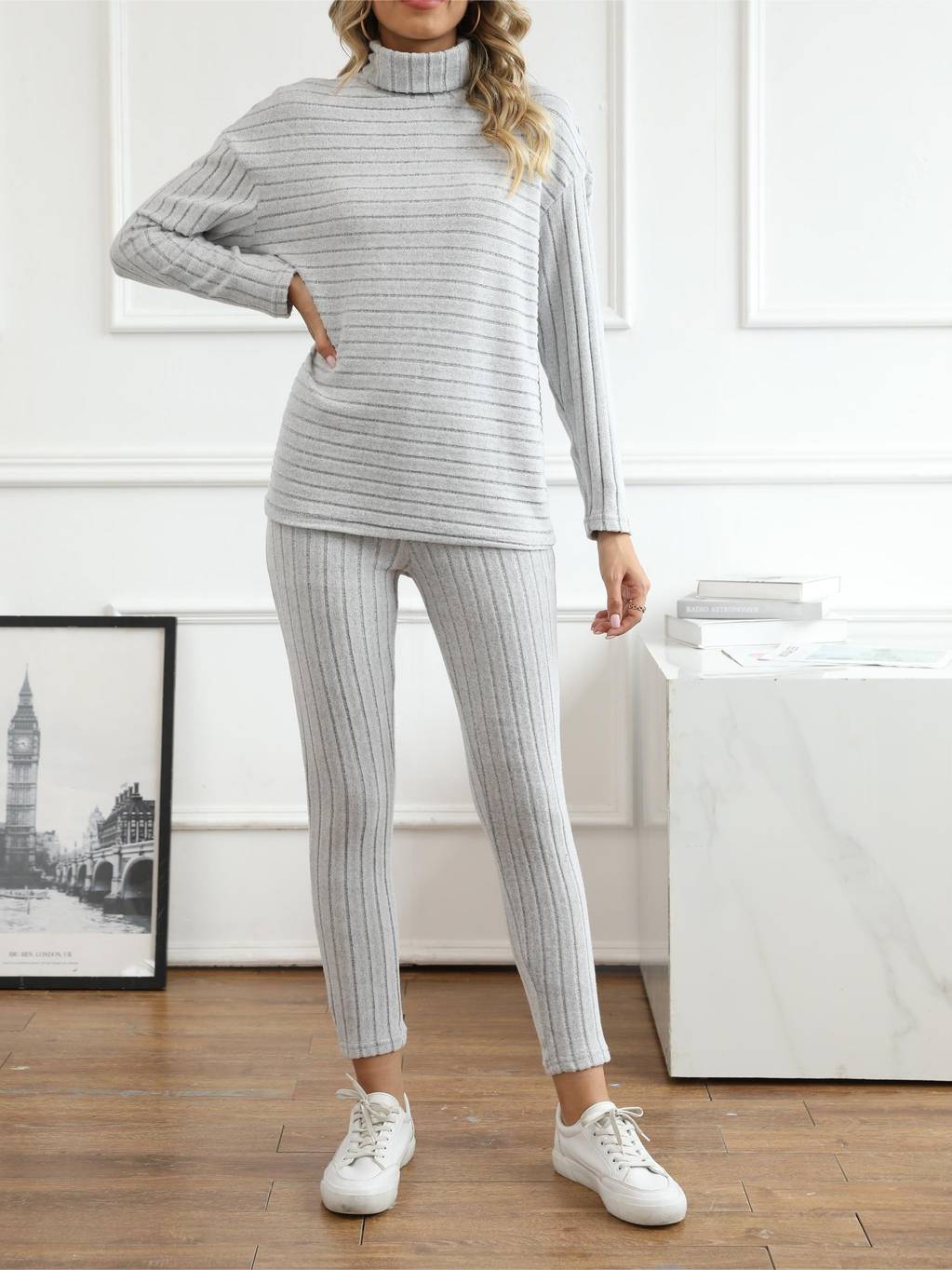 Women's elegant turtleneck and pants set