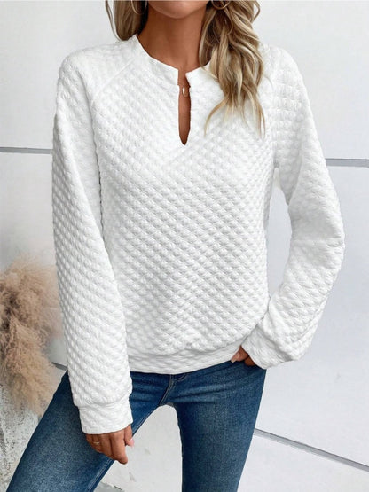 Tamara - notched long sleeve sweatshirt