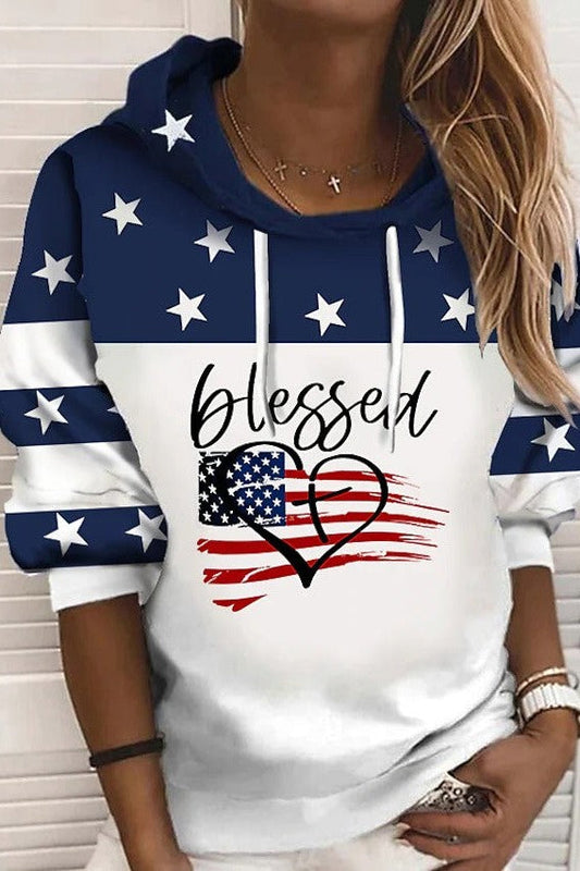 Graphic Print Relaxed Fit Hooded Sweatshirt 