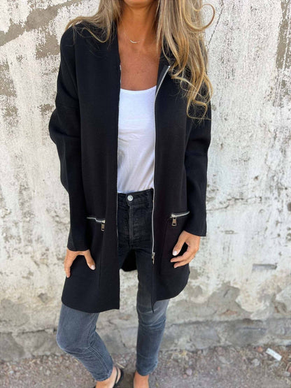Women's Hooded Jacket – Relaxed Fit – Full Zip – Long Sleeve – Breathable Cotton Blend