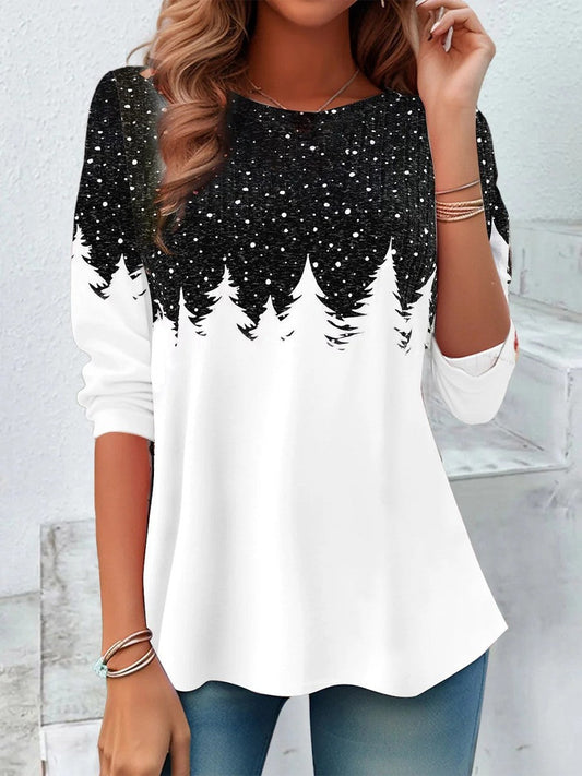 Scenic Print Relaxed Fit Cotton Blend T-Shirt 