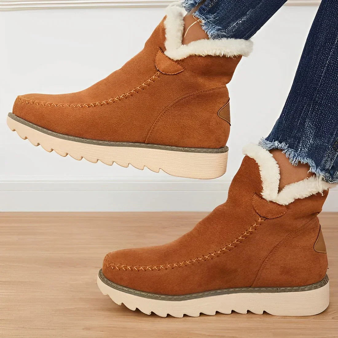 Women's casual thick-bottom short-sleeved boots