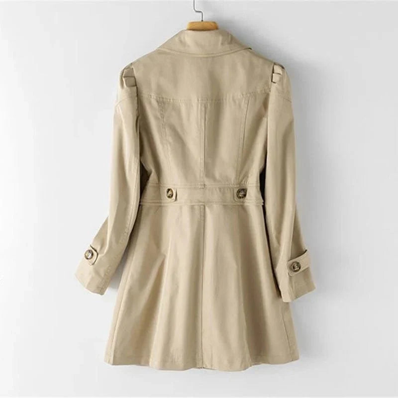 Women's slim mid-length windbreaker jacket spring autumn