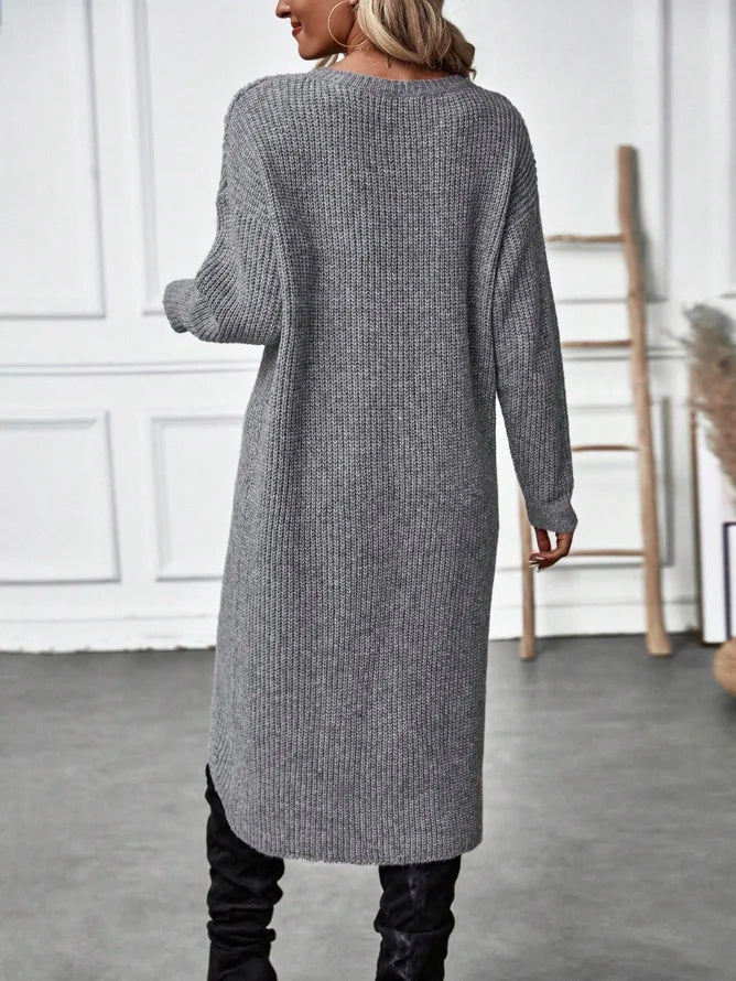 Women's comfortable plain knitted sweater