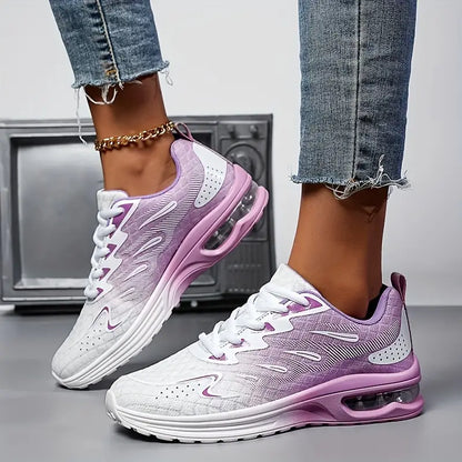 Women's Athletic Sneakers - Breathable Mesh - Cushioned Sole - Lace-Up Comfortable Fit