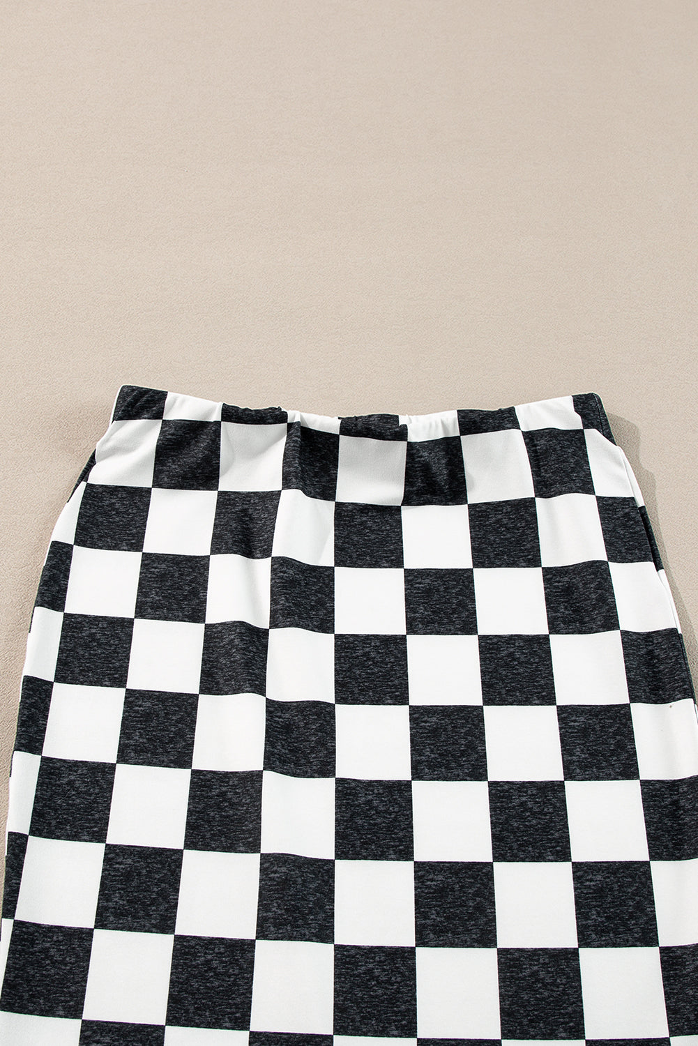Retro medium-length plaid skirt with slit for women