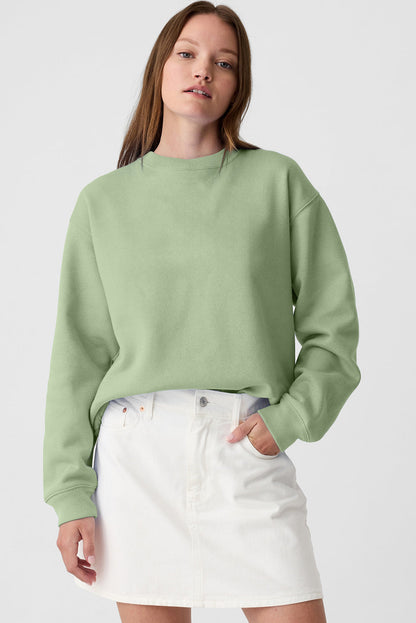 Women's Sweatshirt - Cotton Blend - Relaxed Fit - Crewneck Long Sleeve Casual Wear