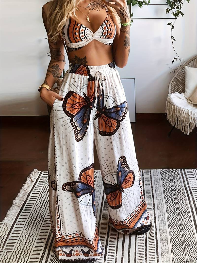 Ava – Two-Piece Set with Butterfly Print