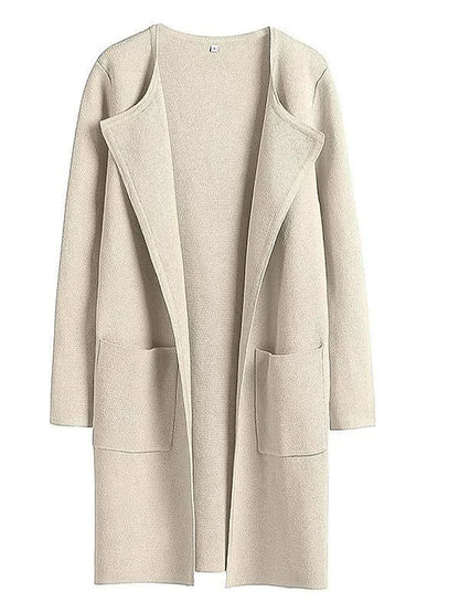 Women's versatile casual lapel midi coat