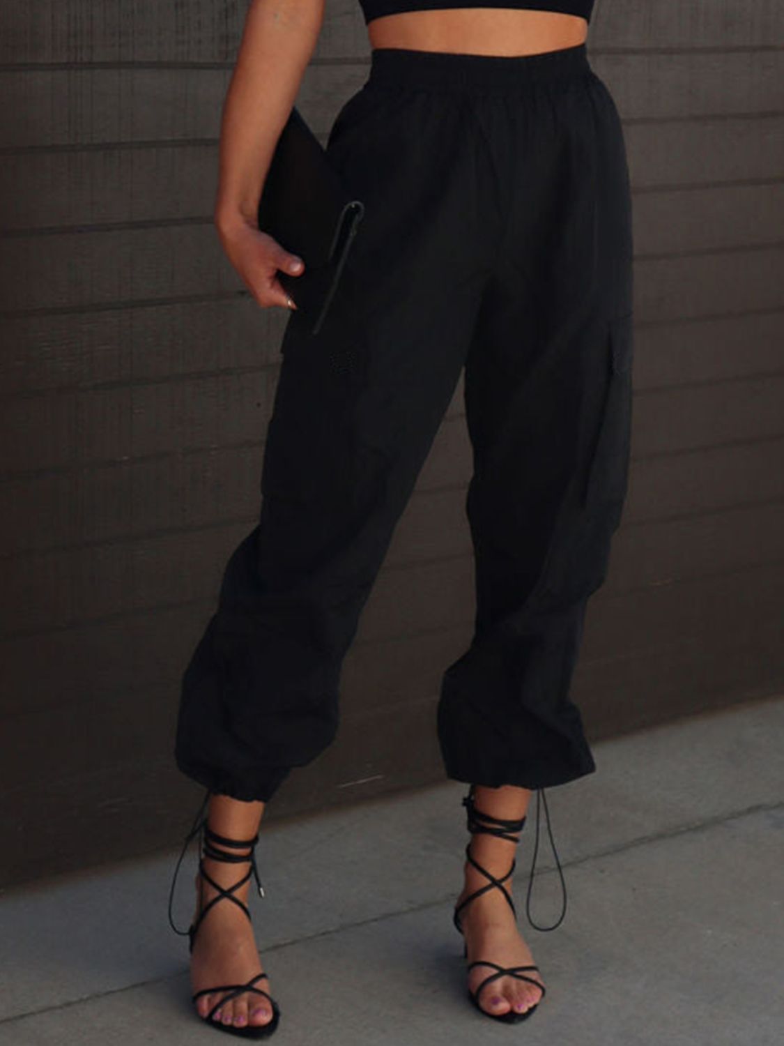 Reena - high waist drawstring pants with pockets