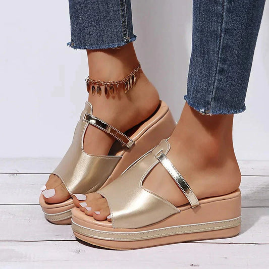 Cut-Out Strap Open Toe Platform Sandals