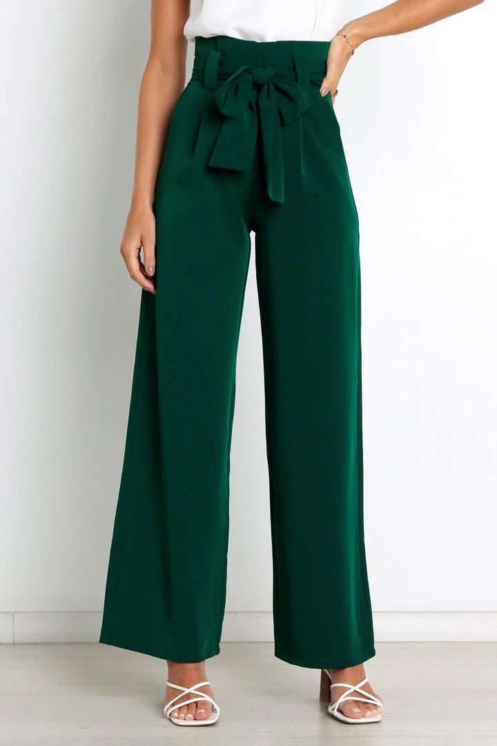 Women's stylish elegant wide leg trousers