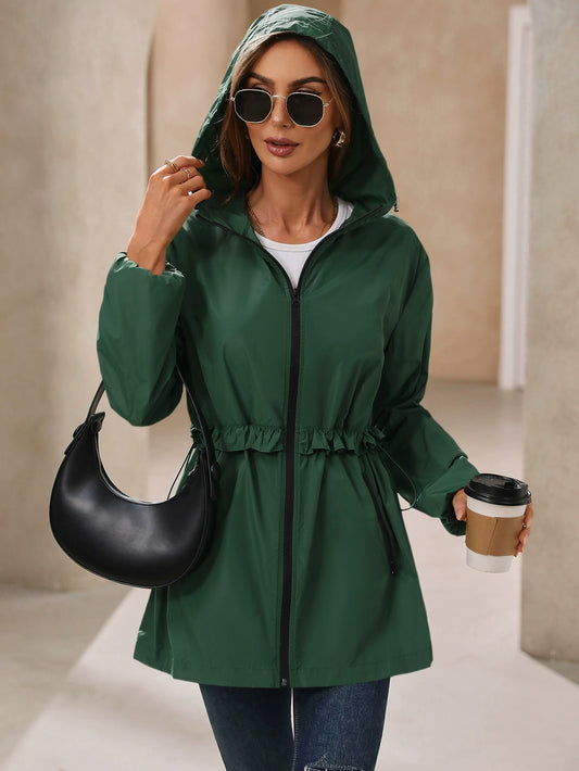 Lightweight Casual Zip-Up Hooded Jacket