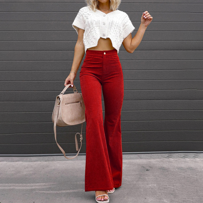 Women's high waist slim fit flare pants