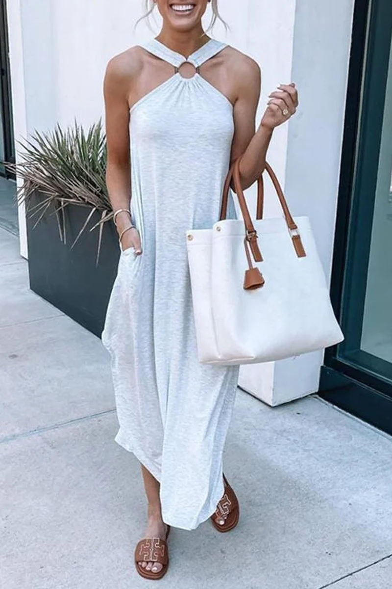 Maxi - Elegant Long Centered Dress for Women