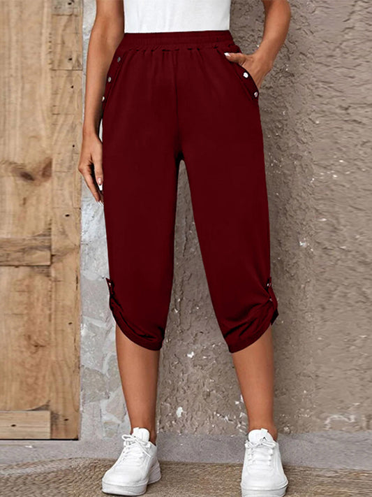 Roll Tab Capris Pants