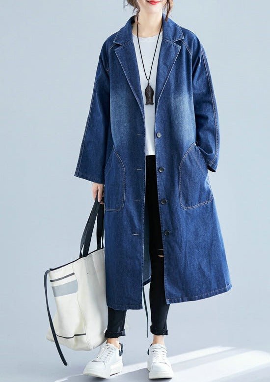 Classic denim trench coat for women