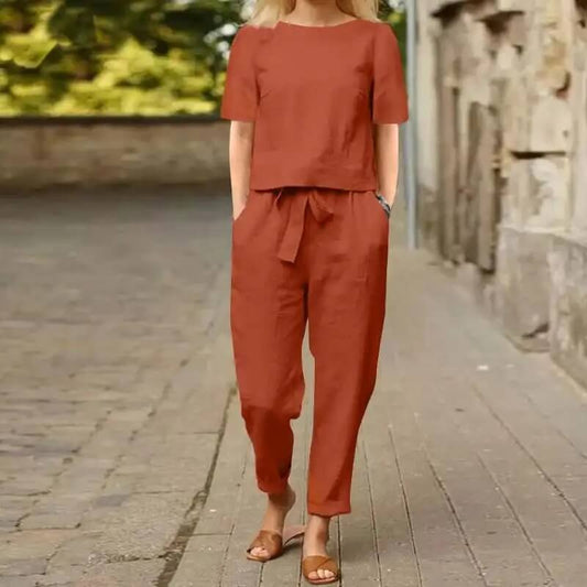Relaxed Fit Two-Piece Tie Waist Set