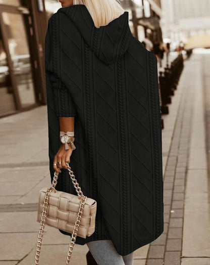 Women's hooded windbreaker cardigan