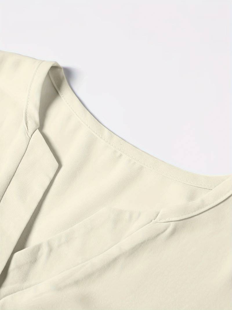 Women's Blouse - Sheer Polka Dot Sleeves - Round Neck - Relaxed Fit Stylish Wear