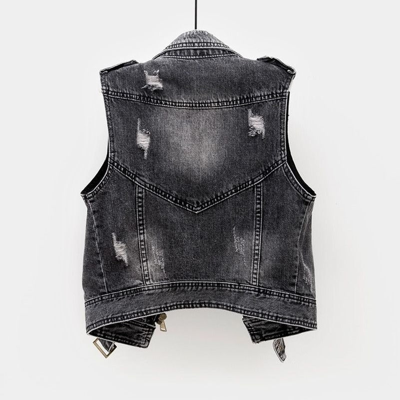 Women's denim slimming all-match vest